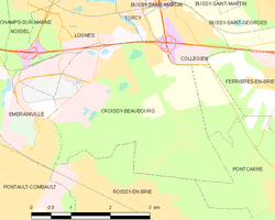 Map commune FR insee code 77146